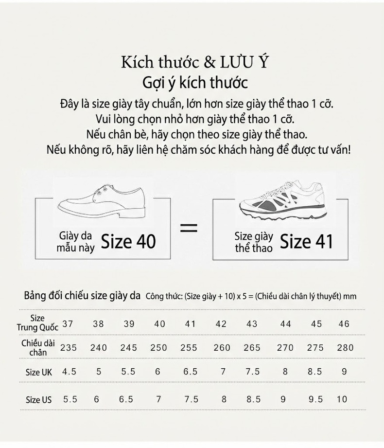 Giày Tây Oxford Buộc Dây Nam Da Thật Đầu Tròn Chiều Cao Đế Khoảng 3cm Màu Đen, Nâu chi tiết 26