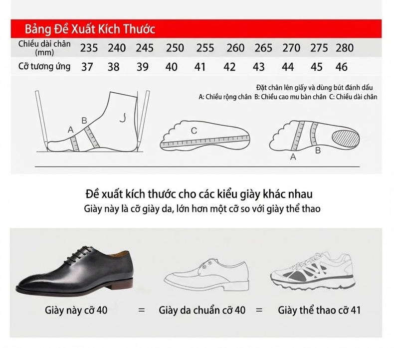 Giày Tây Oxford Nam Da Thật Nguyên Tấm Chiều Cao Đế Khoảng 3cm Màu Nâu, Đen chi tiết 10