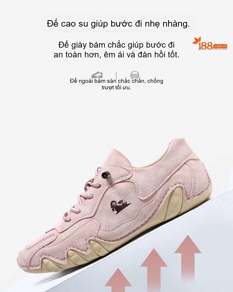 Giày Thể Thao Buộc Dây Nam/Nữ Da Mờ Chiều Cao Đế Khoảng 2cm Màu Xanh Dương, Hồng, Xanh Lá chi tiết 9