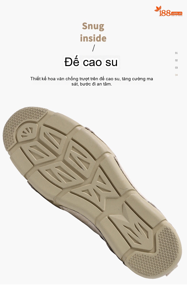Giày Thể Thao Cổ Chun Nam Da Mờ Chiều Cao Đế Khoảng 3cm Màu Đen, Xám, Kem chi tiết 9