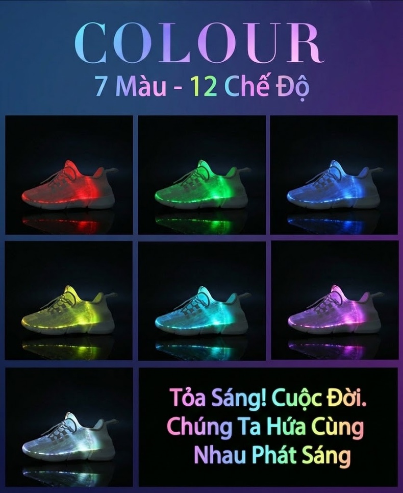 Giày thể thao phát sáng nam có dây sạc USB đế cao 3 cm chi tiết 3
