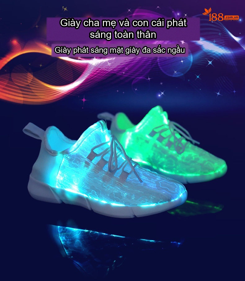 Giày thể thao phát sáng nam có dây sạc USB đế cao 3 cm chi tiết 4