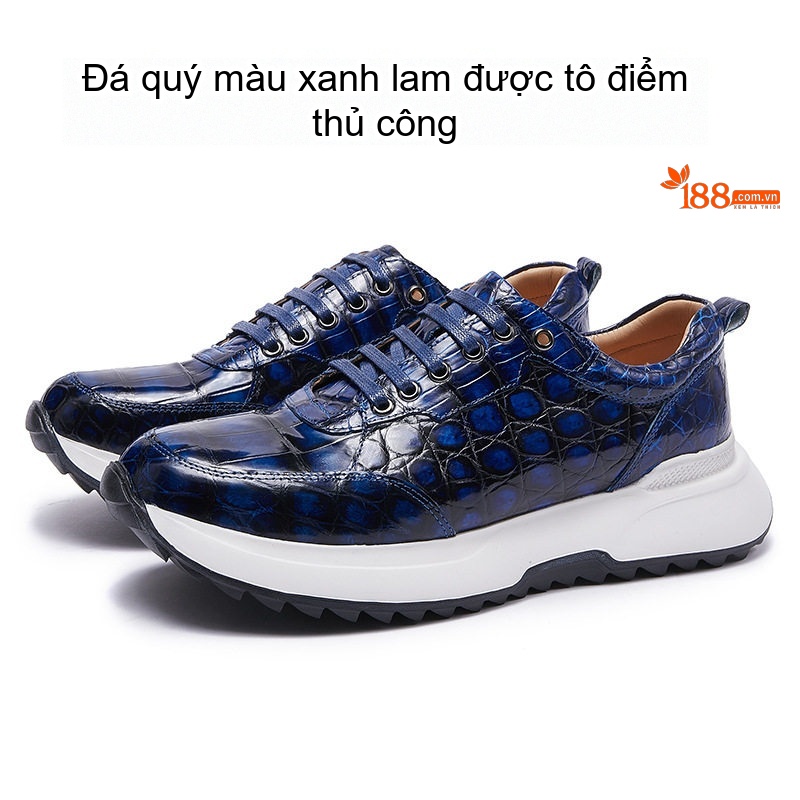 Giày Thể Thao Nam Da Cá Sấu Chiều Cao Đế Khoảng 5cm Màu Nâu Vàng, Đỏ Rượu Vang, Xanh Lam, Xám...