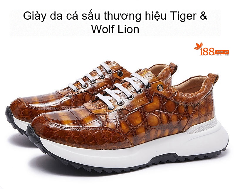 Giày Thể Thao Nam Da Cá Sấu Chiều Cao Đế Khoảng 5cm Màu Nâu Vàng, Đỏ Rượu Vang, Xanh Lam, Xám... chi tiết 2