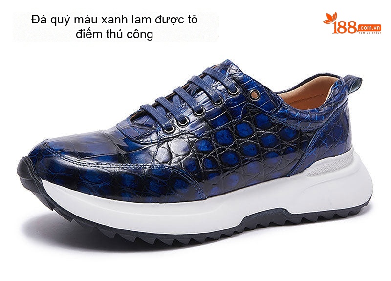 Giày Thể Thao Nam Da Cá Sấu Chiều Cao Đế Khoảng 5cm Màu Nâu Vàng, Đỏ Rượu Vang, Xanh Lam, Xám... chi tiết 11