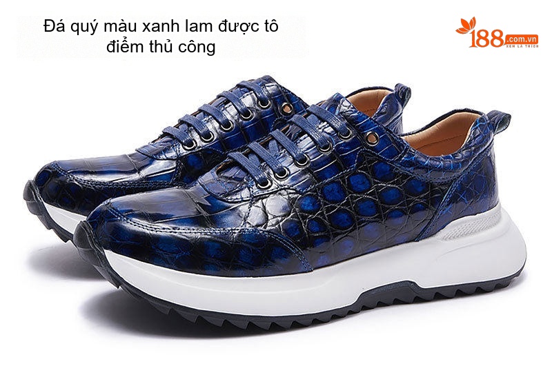 Giày Thể Thao Nam Da Cá Sấu Chiều Cao Đế Khoảng 5cm Màu Nâu Vàng, Đỏ Rượu Vang, Xanh Lam, Xám... chi tiết 12