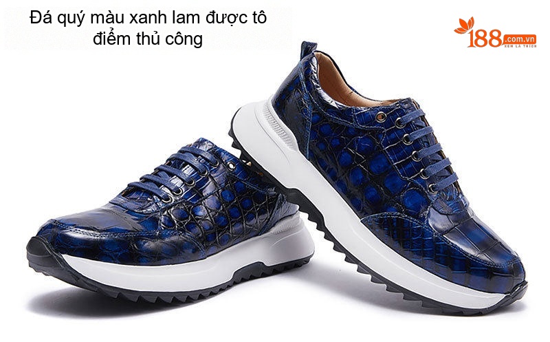 Giày Thể Thao Nam Da Cá Sấu Chiều Cao Đế Khoảng 5cm Màu Nâu Vàng, Đỏ Rượu Vang, Xanh Lam, Xám... chi tiết 13