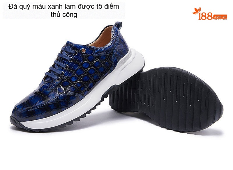 Giày Thể Thao Nam Da Cá Sấu Chiều Cao Đế Khoảng 5cm Màu Nâu Vàng, Đỏ Rượu Vang, Xanh Lam, Xám... chi tiết 14