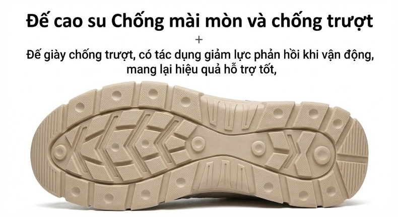 Giày Thể Thao Nam Da Mờ Dáng Hiking Chiều Cao Đế Khoảng 4cm Màu Xám chi tiết 7
