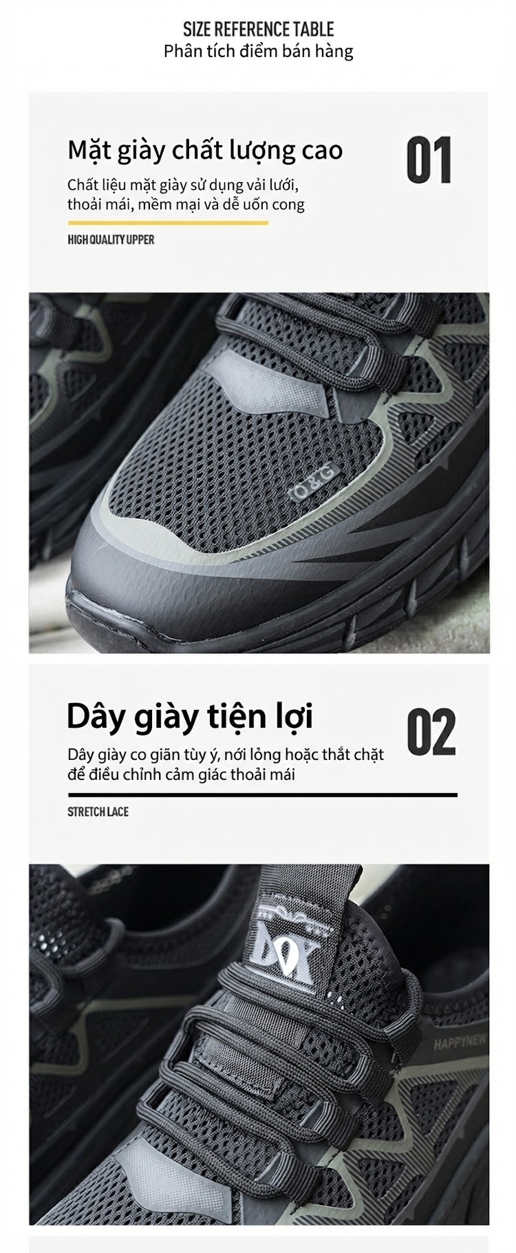Giày Thể Thao Nam Vải Lưới Thoáng Khí Chiều Cao Đế Khoảng 4cm Màu Xám, Đen chi tiết 6