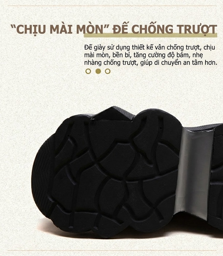 Giày Thể Thao Nữ Cao Cổ Phong Cách Retro Đế Cao Khoảng 6cm Màu Đen, Xám chi tiết 5
