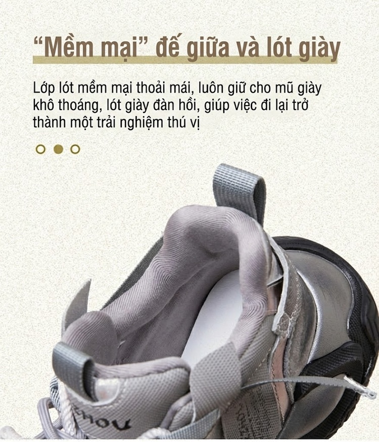 Giày Thể Thao Nữ Cao Cổ Phong Cách Retro Đế Cao Khoảng 6cm Màu Đen, Xám chi tiết 6