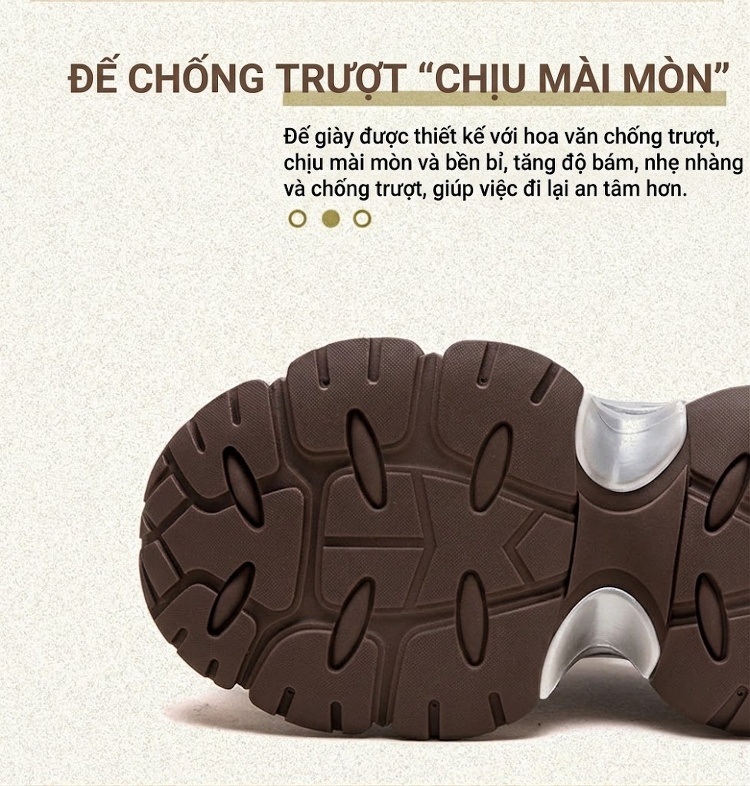 Giày Thể Thao Nữ Cổ Điển Đế Bánh Mì Chiều Cao Đế Khoảng 5cm Phong Cách Vintage Màu Đen, Nâu chi tiết 5