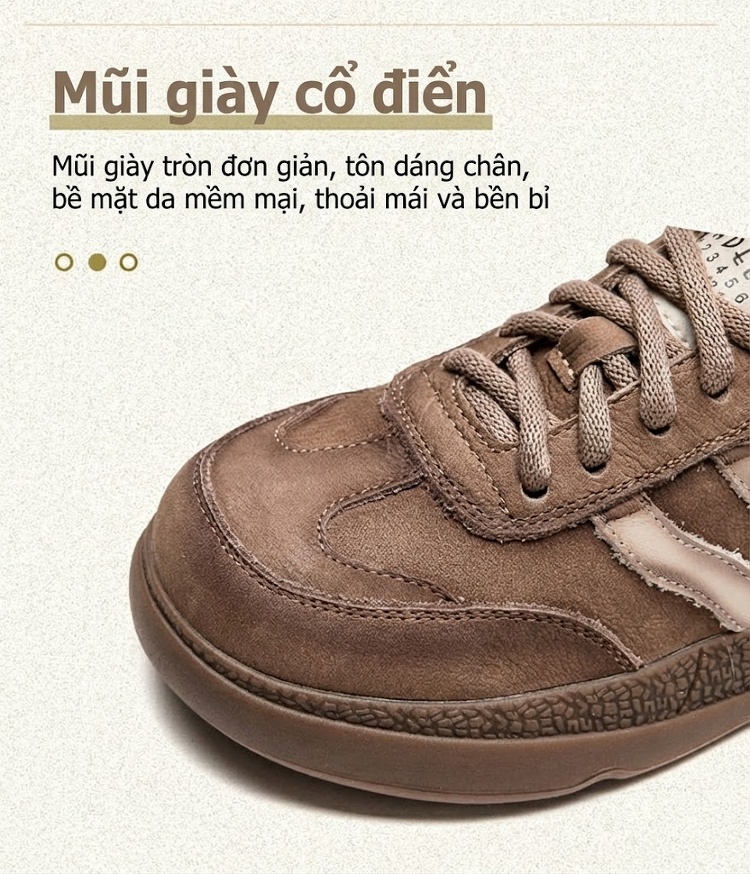 Giày Thể Thao Nữ Cổ Điển Phối Màu Chiều Cao Đế Khoảng 3cm Màu Nâu, Đỏ chi tiết 3