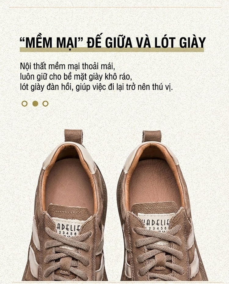 Giày Thể Thao Nữ Cổ Điển Phối Màu Chiều Cao Đế Khoảng 3cm Màu Nâu, Đỏ chi tiết 5