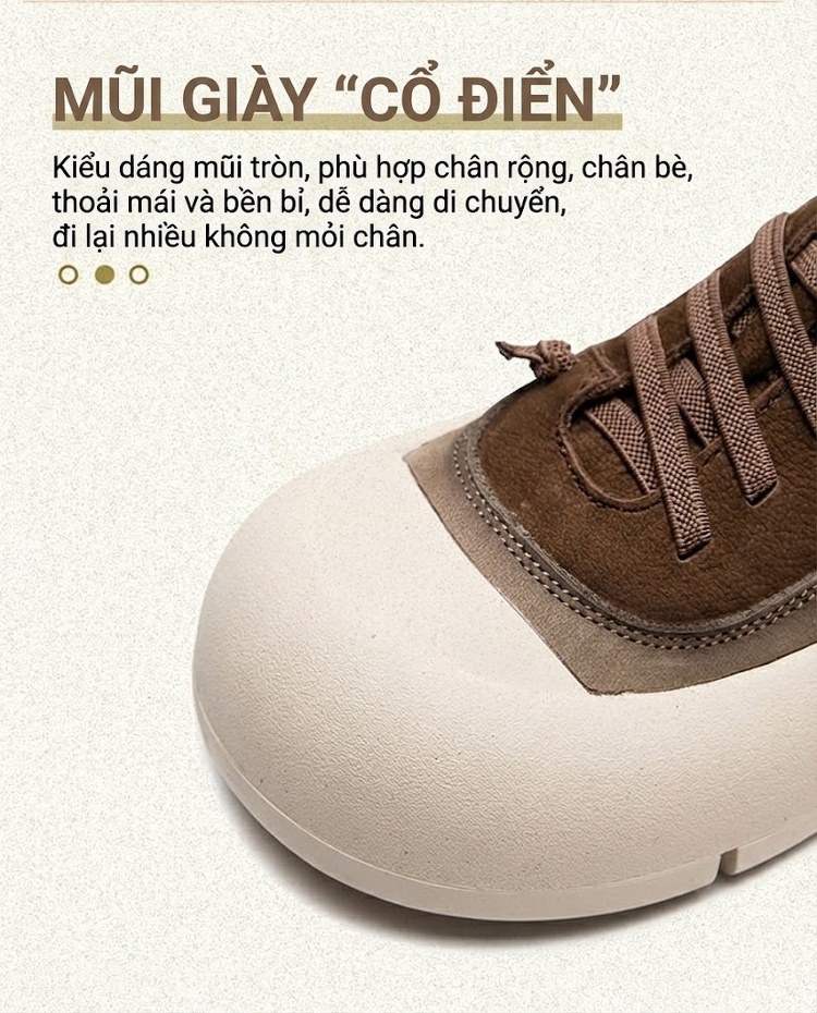 Giày Thể Thao Nữ Da Bò Đế Bệt Chiều Cao Đế Khoảng 4cm Màu Nâu, Xanh chi tiết 4