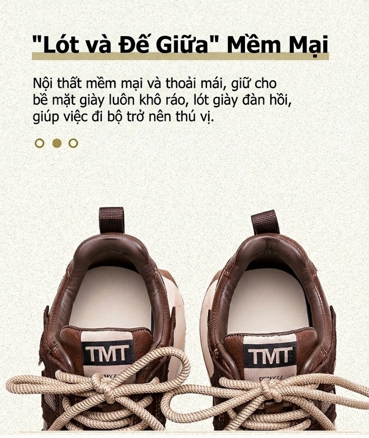 Giày Thể Thao Nữ Da Bò Đế Dày Phong Cách Retro Chiều Cao Đế Khoảng 4cm Màu Đen, Nâu chi tiết 6