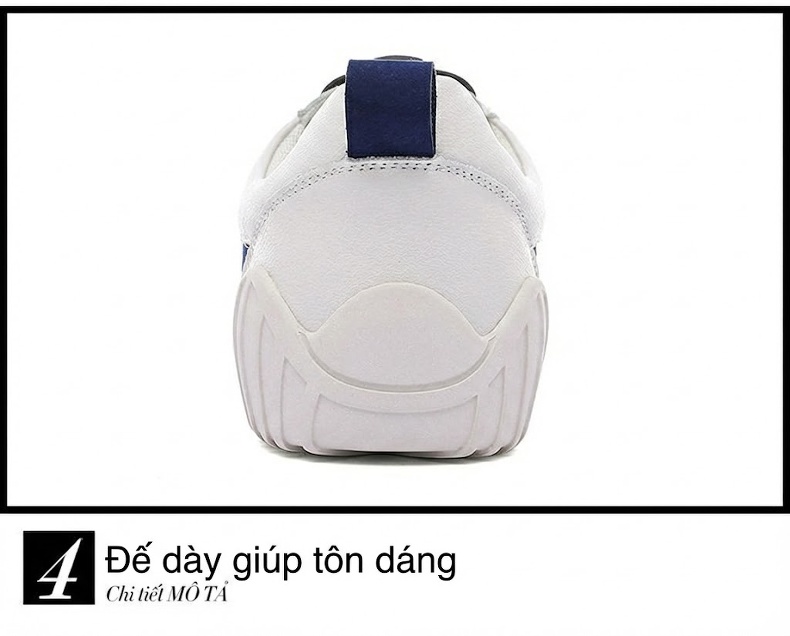 Giày Thể Thao Nữ Da Bóng Chiều Cao Đế Khoảng 3cm Màu Trắng, Xanh, Vàng, Đỏ chi tiết 20