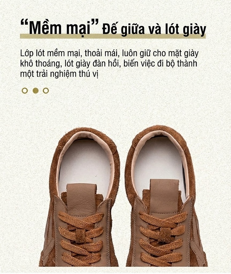 Giày Thể Thao Nữ Da Mờ Kiểu Đức Chiều Cao Đế Khoảng 2cm Màu Vàng, Nâu, Xanh Lá chi tiết 6
