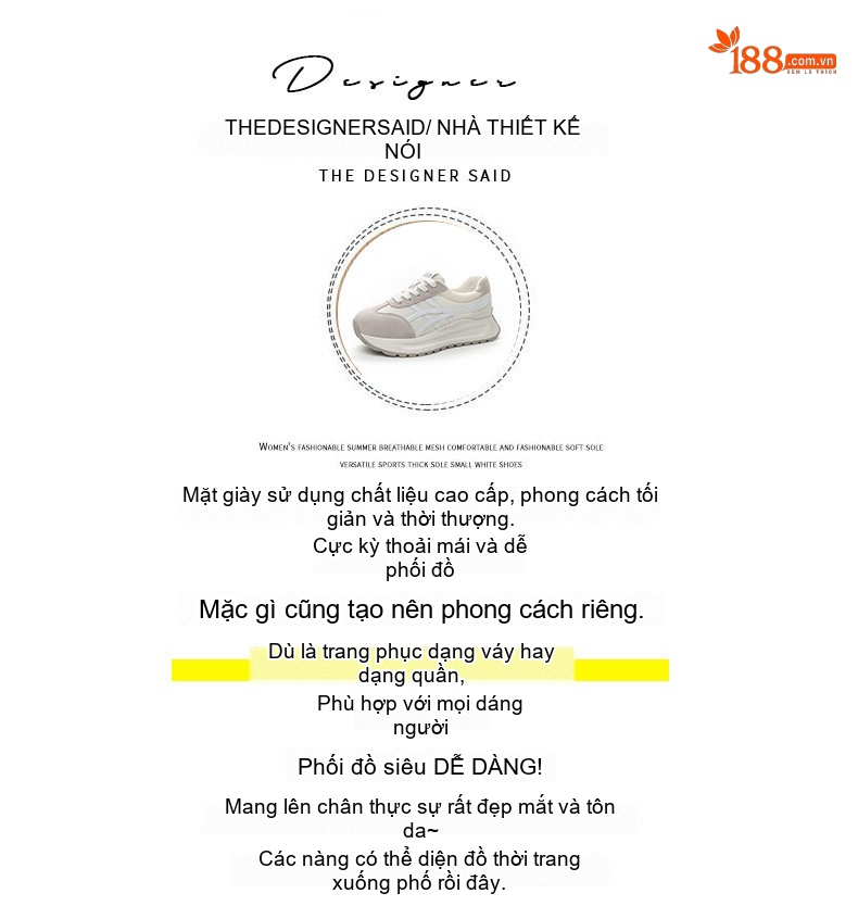 Giày Thể Thao Nữ Da Mờ Lưới Thoáng Khí Chiều Cao Đế 5cm Phong Cách Hàn Quốc Màu Xám, Đen, Xanh, Nâu... chi tiết 4