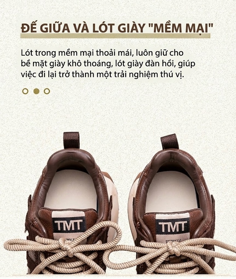 Giày Thể Thao Nữ Dây Buộc Đế Bằng Phong Cách Retro Chiều Cao Đế Khoảng 5cm Màu Đen, Nâu chi tiết 6