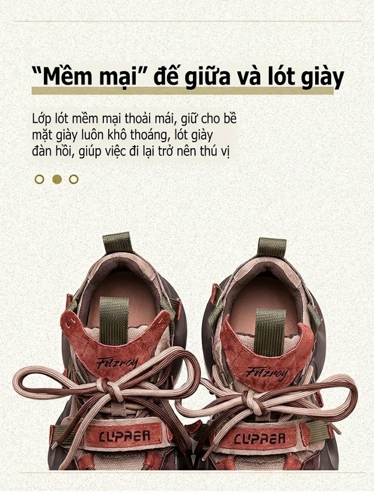 Giày Thể Thao Nữ Dây Rút Đế Dày Phong Cách Vintage Chiều Cao Đế Khoảng 5cm Màu Xanh Rêu, Đỏ, Nâu, Xám... chi tiết 6