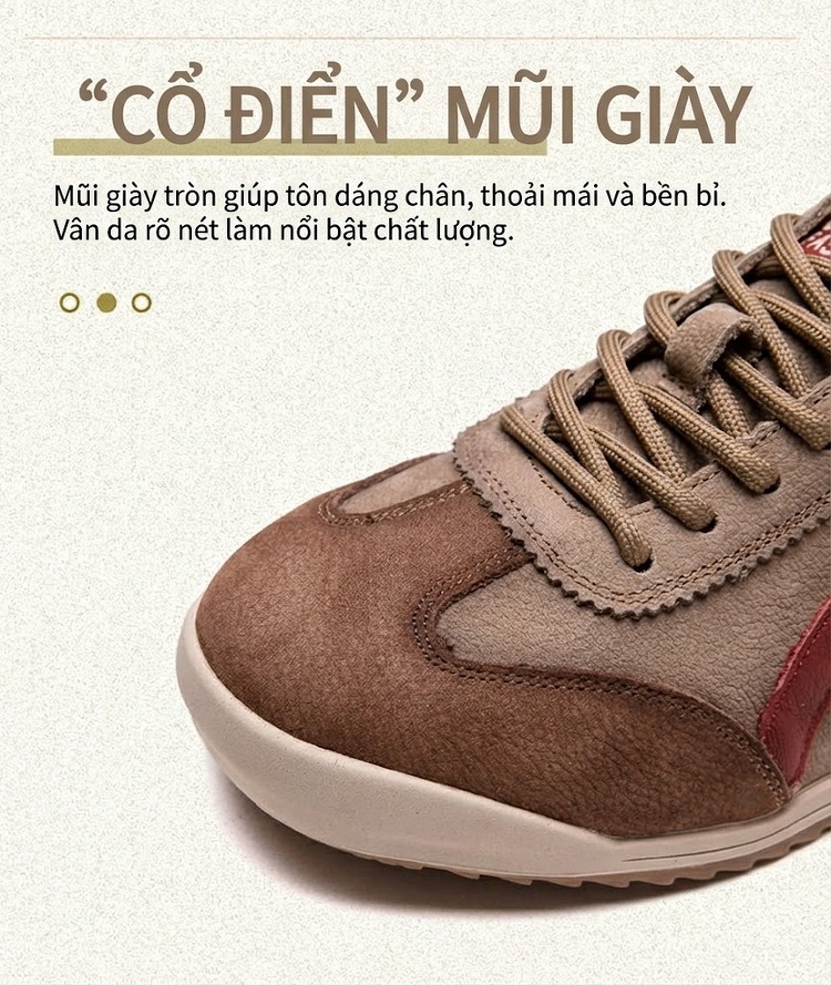 Giày Thể Thao Nữ Đế Bằng Phối Màu Phong Cách Retro Thoải Mái Chiều Cao Đế Khoảng 2cm Màu Kem, Đỏ, Nâu, Đen chi tiết 4