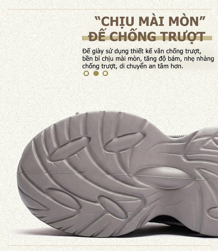 Giày Thể Thao Nữ Đế Bánh Mì Dây Buộc Phong Cách Casual Chiều Cao Đế Khoảng 5cm Màu Kem, Xám chi tiết 4