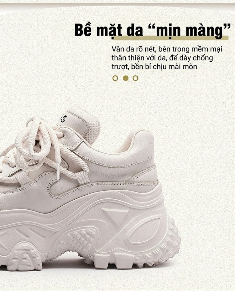 Giày Thể Thao Nữ Đế Cao Phong Cách Âu Mỹ Chiều Cao Đế Khoảng 5cm Màu Đen, Trắng chi tiết 2