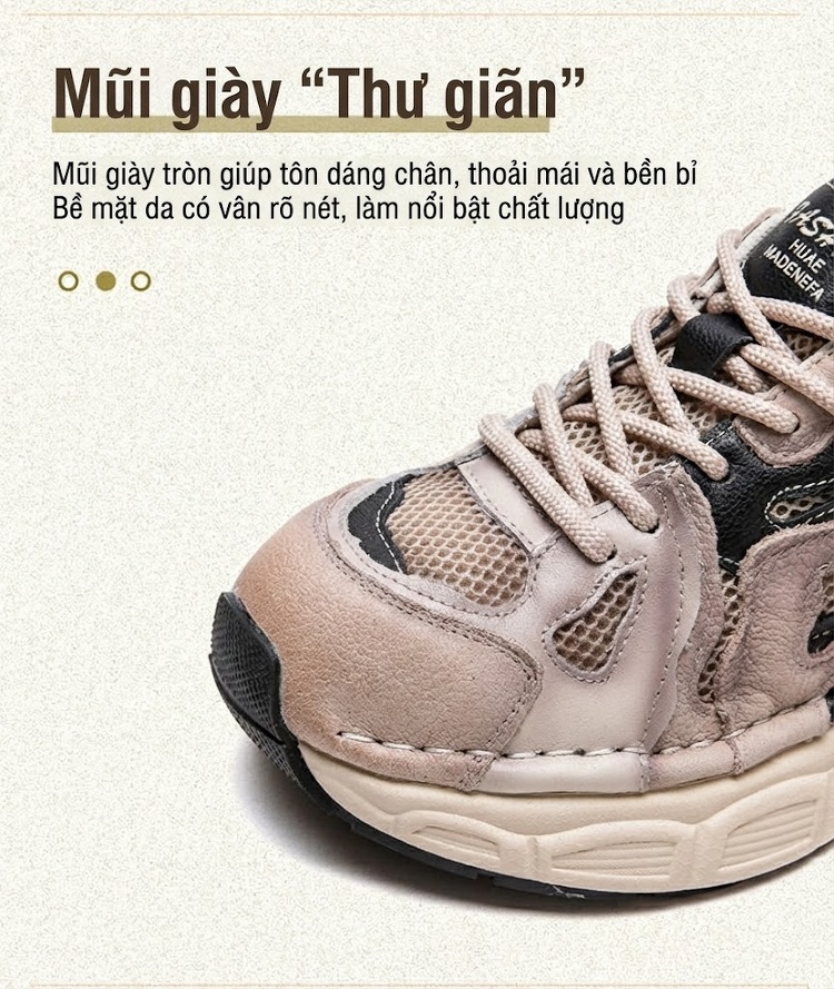 Giày Thể Thao Nữ Đế Cao Thời Trang Chiều Cao Đế Khoảng 5cm Màu Be, Đen chi tiết 4