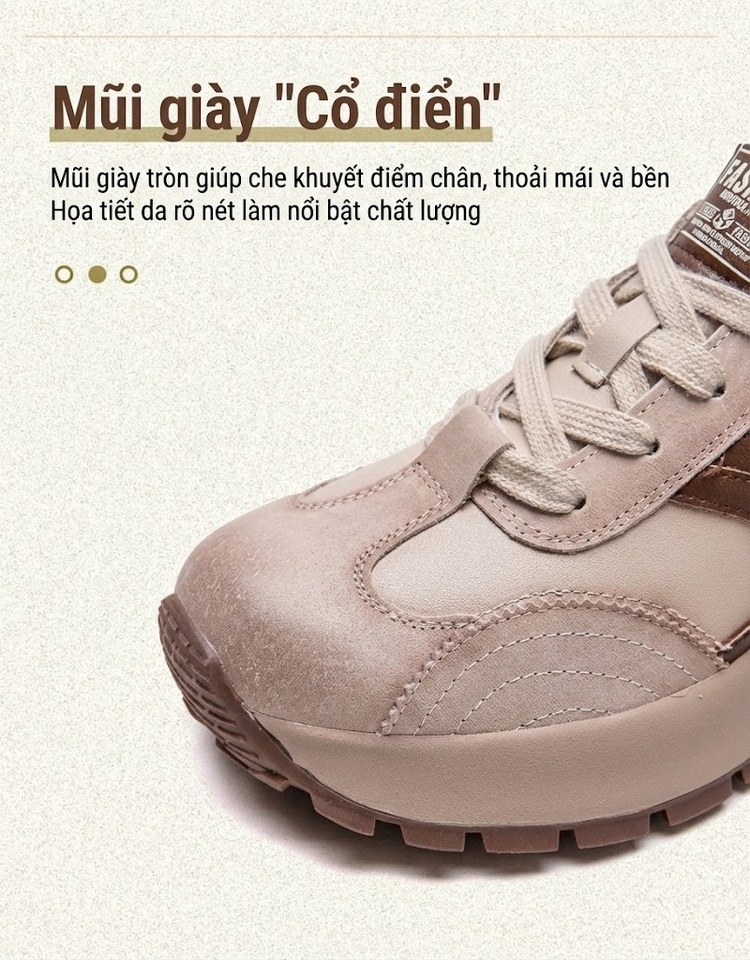 Giày Thể Thao Nữ Đế Dày Chiều Cao Đế Khoảng 5cm Kiểu Dáng Tròn Màu Đỏ, Kem chi tiết 5