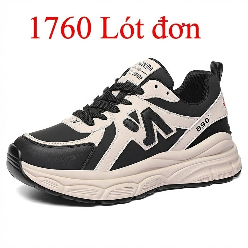Giày Thể Thao Nữ Đế Dày Phong Cách Ulzzang Chiều Cao Đế Khoảng 5cm Màu Đen, Nâu