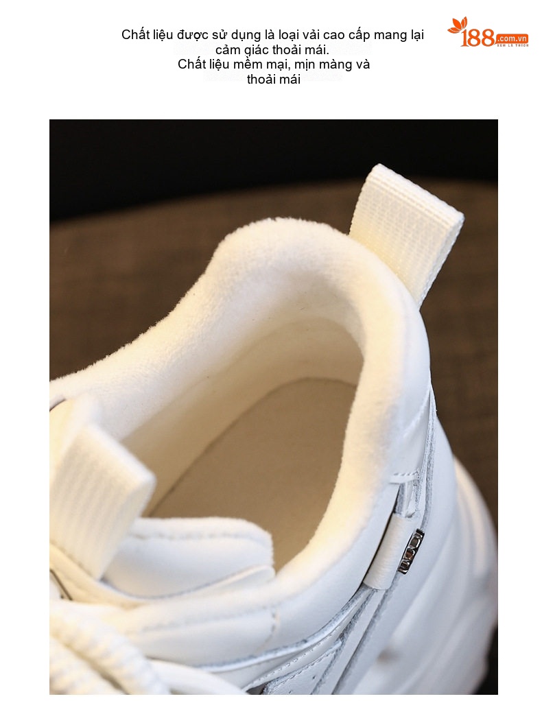 Giày Thể Thao Nữ Đế Dày Tăng Chiều Cao Chiều Cao Đế Khoảng 8.5cm Lót Lông Giữ Ấm Màu Đen, Trắng chi tiết 9