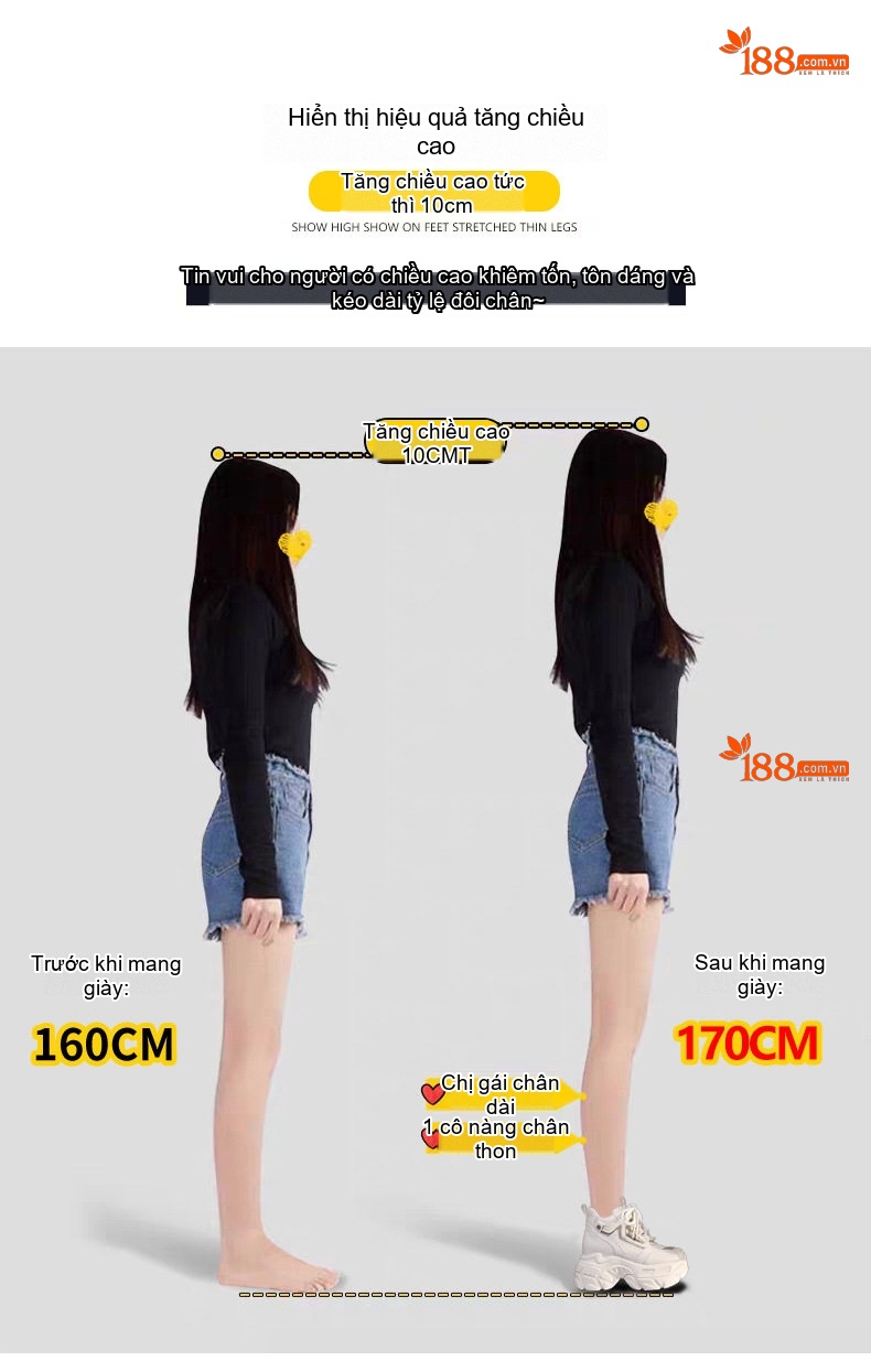 Giày Thể Thao Nữ Đế Dày Tăng Chiều Cao Chiều Cao Đế Khoảng 8.5cm Lót Lông Giữ Ấm Màu Đen, Trắng chi tiết 5