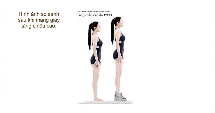 Giày Thể Thao Nữ Lưới Thoáng Khí Chiều Cao Đế 12cm Màu Trắng, Bạc chi tiết 2