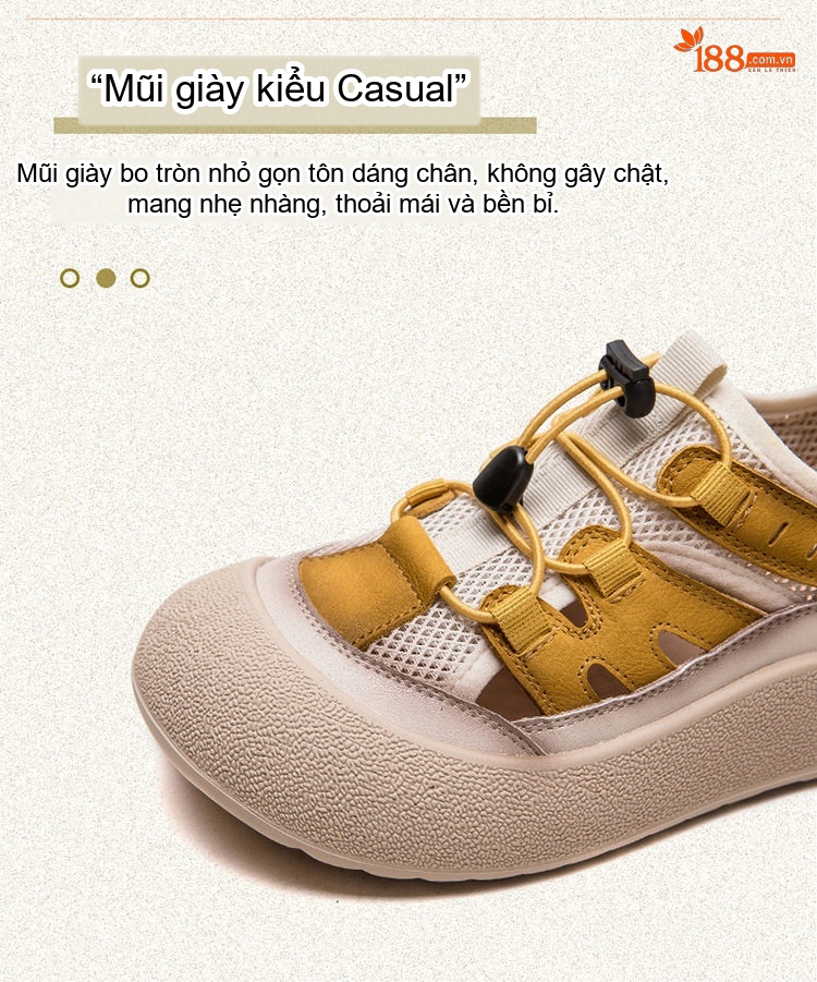 Giày Thể Thao Nữ Lưới Thoáng Khí Chiều Cao Đế Khoảng 3cm Màu Be, Vàng, Đỏ chi tiết 4