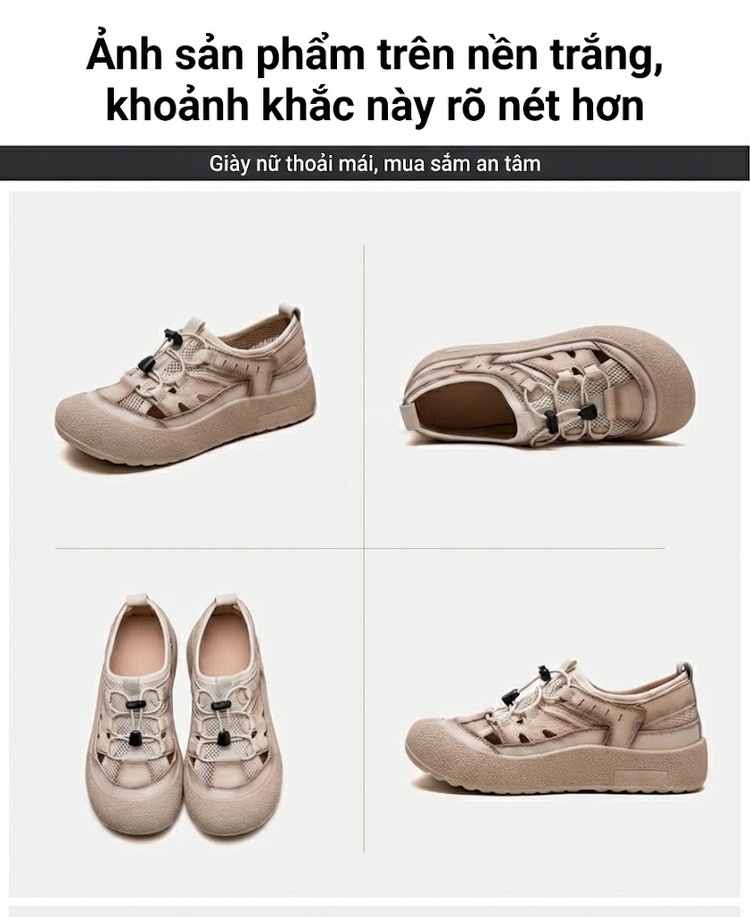 Giày Thể Thao Nữ Lưới Thoáng Khí Chiều Cao Đế Khoảng 3cm Màu Be, Vàng, Đỏ chi tiết 16