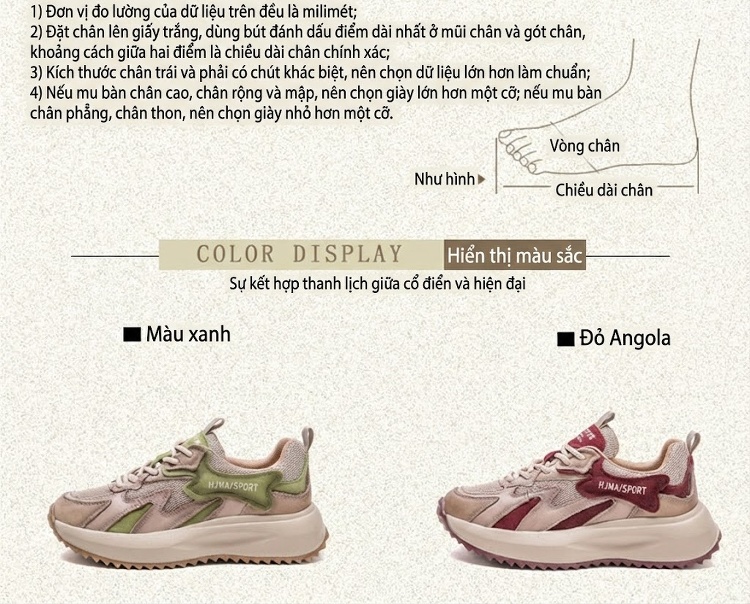 Giày Thể Thao Nữ Lưới Thoáng Khí Đế Dày Chiều Cao Đế Khoảng 4cm Màu Be, Xanh Lá, Đỏ chi tiết 2