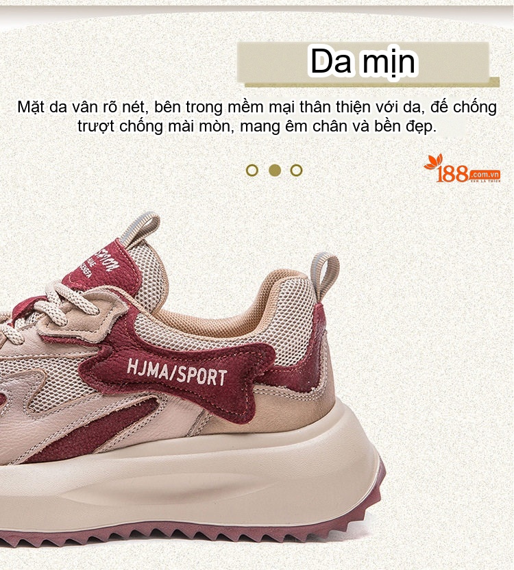 Giày Thể Thao Nữ Lưới Thoáng Khí Đế Dày Chiều Cao Đế Khoảng 4cm Màu Be, Xanh Lá, Đỏ chi tiết 3