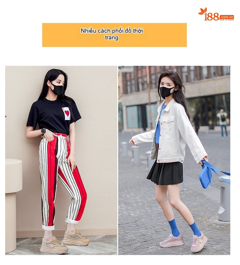 Giày Thể Thao Nữ Lưới Thoáng Khí Đế Dày Chiều Cao Đế Khoảng 5cm Màu Hồng, Trắng, Vàng, Bạc... chi tiết 7