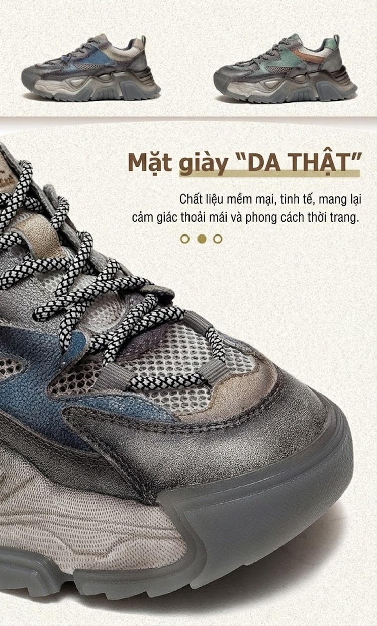Giày Thể Thao Nữ Lưới Thoáng Khí Đế Dày Chiều Cao Đế Khoảng 5cm Màu Xám, Xanh chi tiết 3