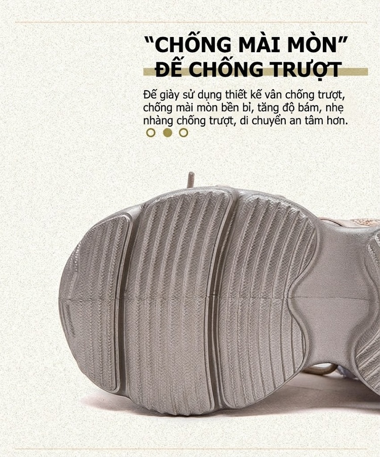 Giày Thể Thao Nữ Lưới Thoáng Khí Đính Đá Thời Trang Chiều Cao Đế Khoảng 5cm Màu Bạc, Kem chi tiết 5
