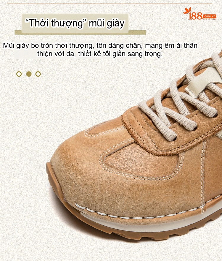 Giày Thể Thao Nữ Phối Màu Da Mờ Chiều Cao Đế Khoảng 3cm Màu Đỏ, Kem, Nâu chi tiết 5