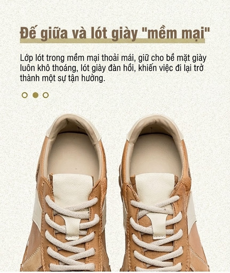 Giày Thể Thao Nữ Phối Màu Da Mờ Chiều Cao Đế Khoảng 3cm Màu Đỏ, Kem, Nâu chi tiết 7