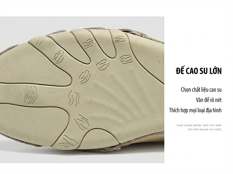 Giày Thể Thao/Sneaker Nam Lưới Thoáng Khí Da Mờ Chiều Cao Đế Khoảng 2cm Màu Be, Đen, Xám chi tiết 11