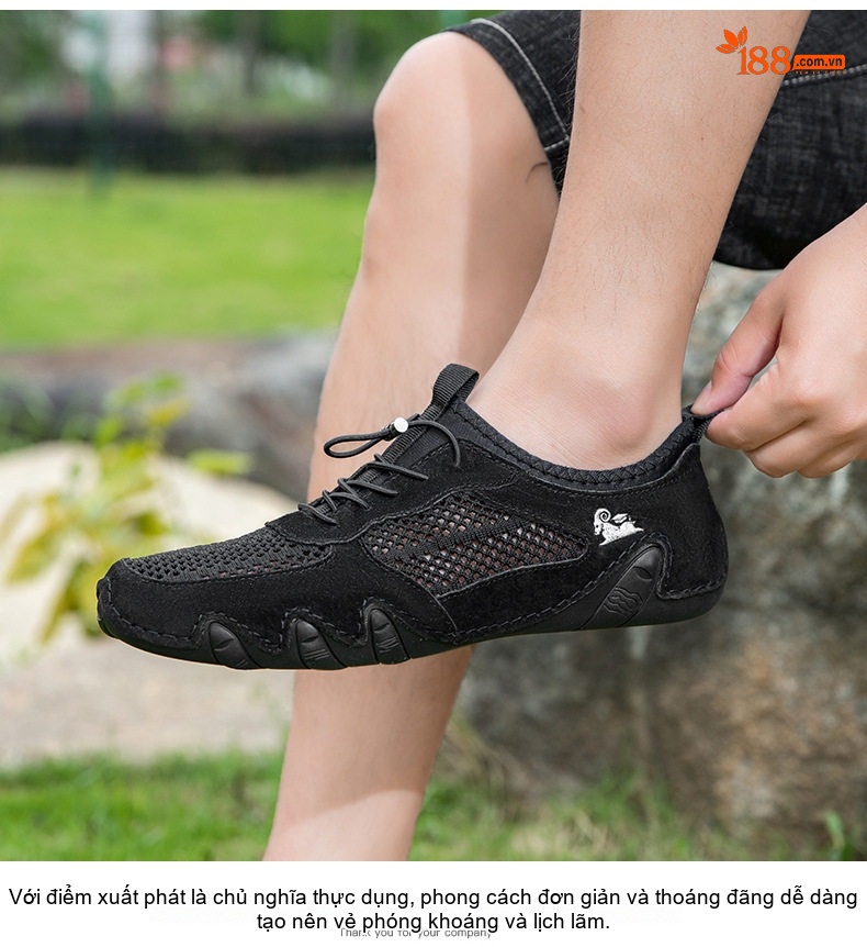 Giày Thể Thao/Sneaker Nam Lưới Thoáng Khí Da Mờ Chiều Cao Đế Khoảng 2cm Màu Be, Đen, Xám chi tiết 22