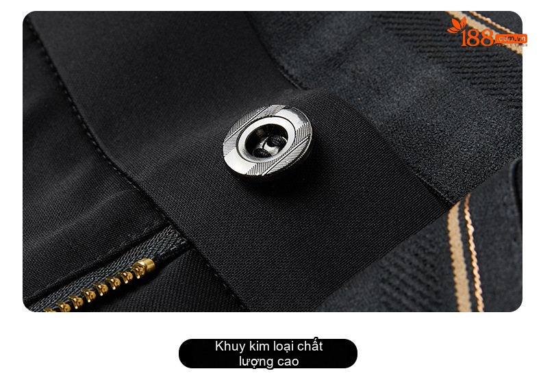 Quần Âu Nam Lụa Tơ Tằm Mỏng Dáng Suông Rộng Chống Nhăn Màu Đen chi tiết 7