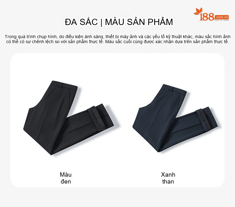 Quần Âu Nam Ống Đứng Lót Lông Cừu Dáng Công Sở Không Nhăn Màu Đen, Xanh Navy chi tiết 13