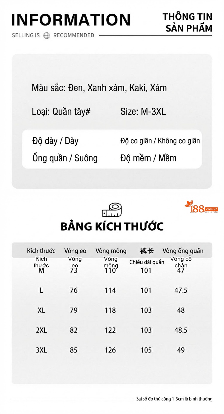 Quần Dài Cotton Ống Suông Túi Hộp Phong Cách Mỹ Màu Xanh Lá chi tiết 3