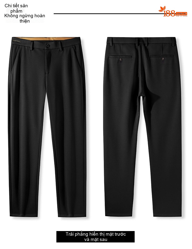 Quần Dài Nam Co Giãn Giữ Nhiệt Lót Lông Cừu Tencel Ống Đứng Màu Đen chi tiết 18